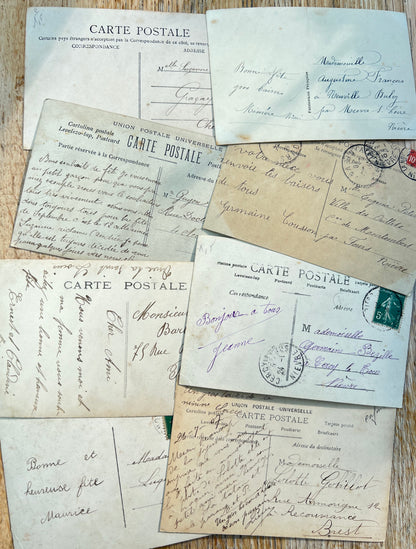 8 Pretty Early C20th French Postcards of Children with Flowers