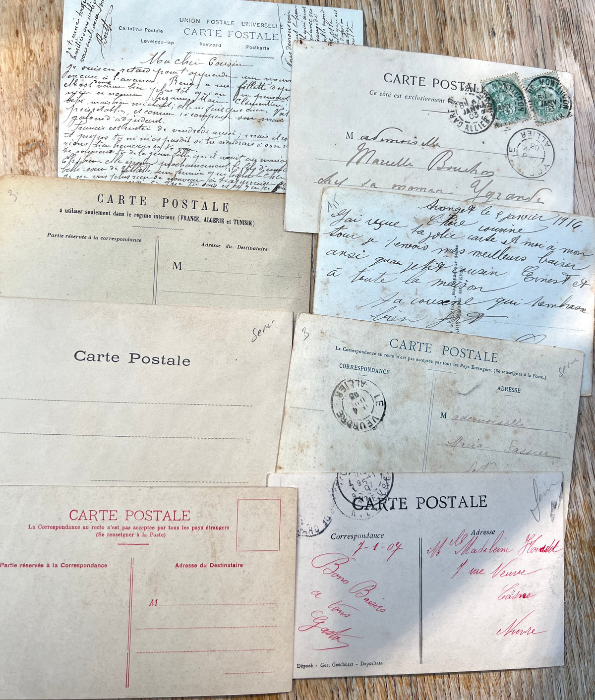 8 French Postcards from the 1900s of People Praying