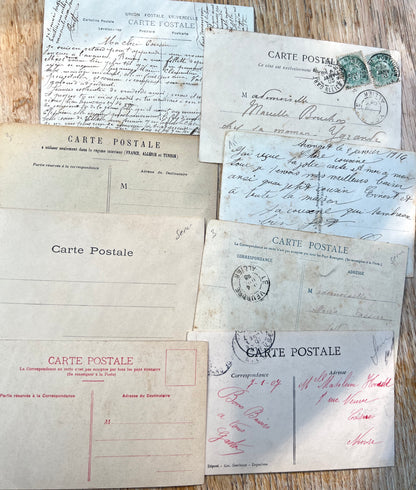 8 French Postcards from the 1900s of People Praying