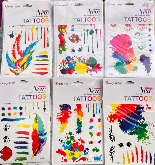 Paint Splatter Temporary Tattoos