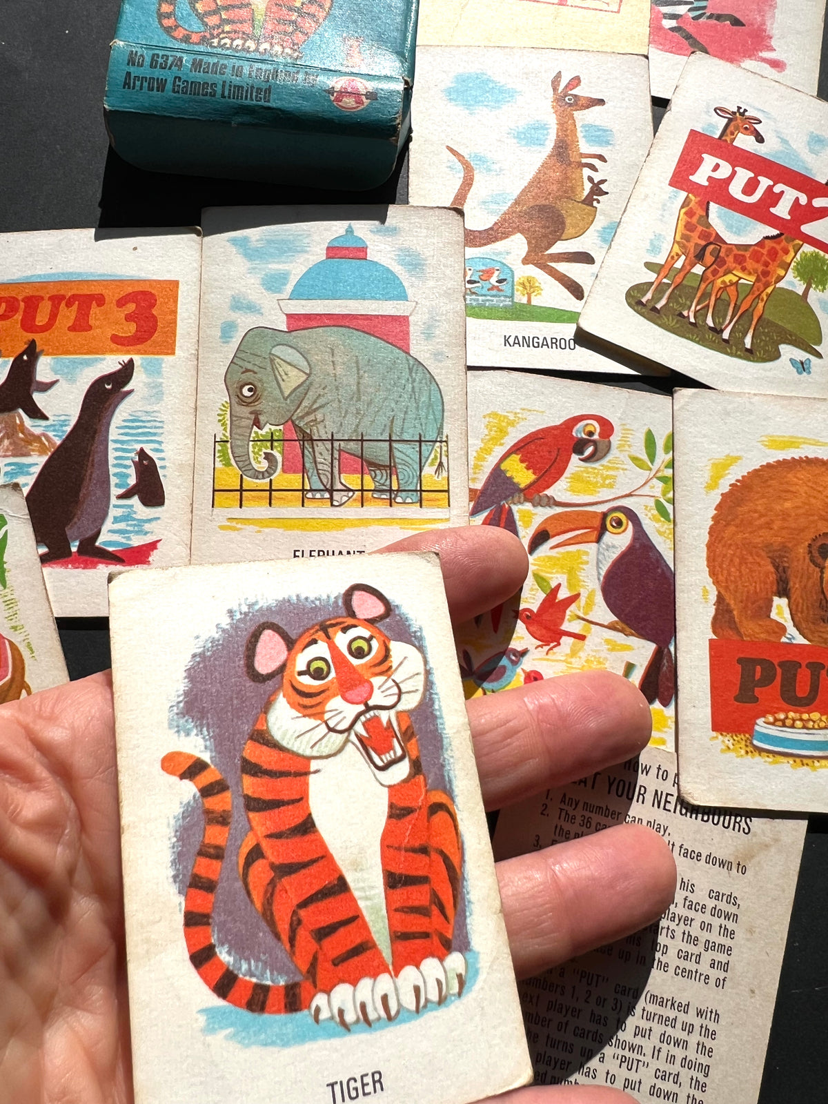 Vintage ARROW Games Zoo Beat Your Neighbour Card Game - 29 Cards - For Creating