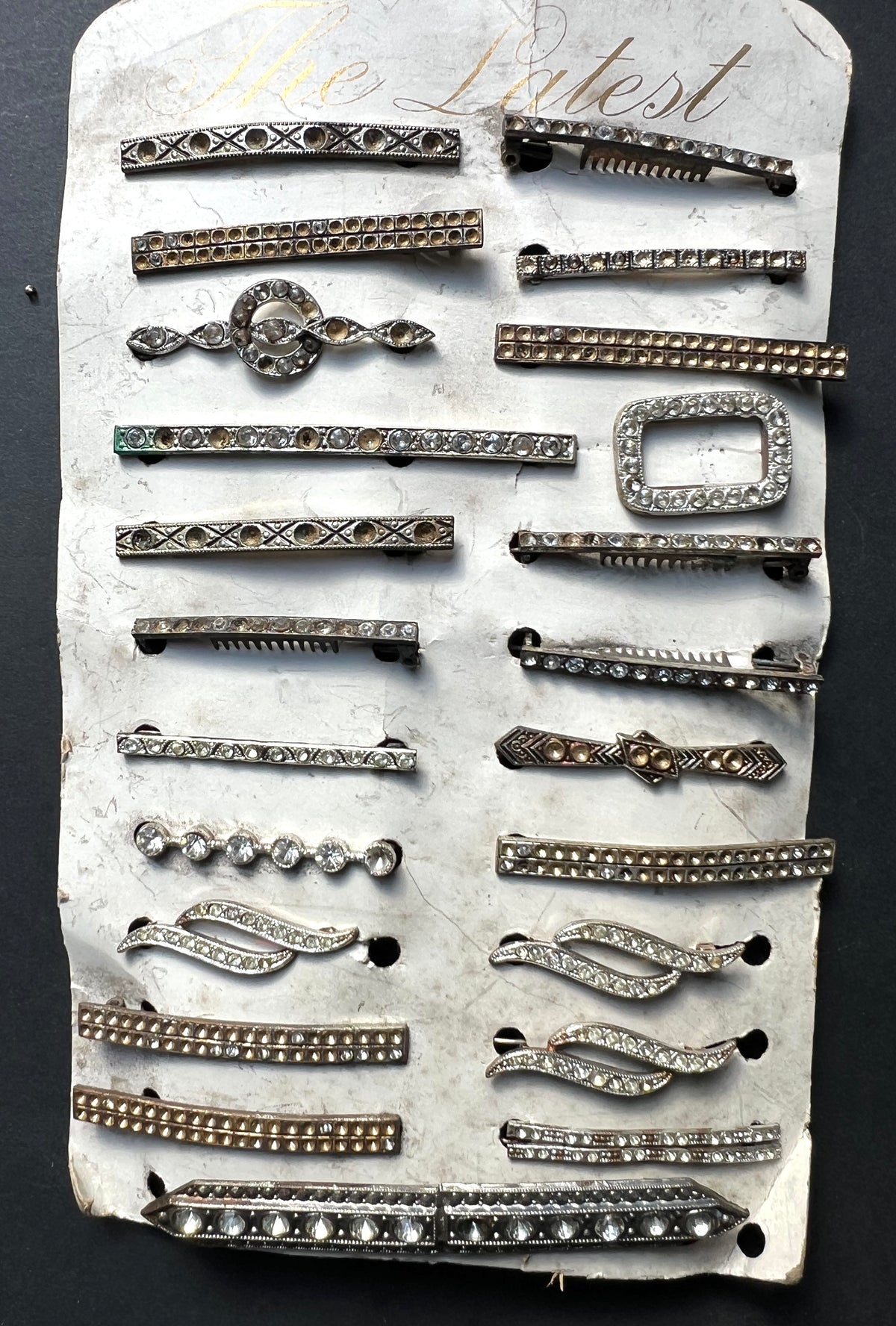 23 Deco 1930s Made in CzechoSlovakia Hair Clips that Need Some Crystals Replacing - 13 Different Designs