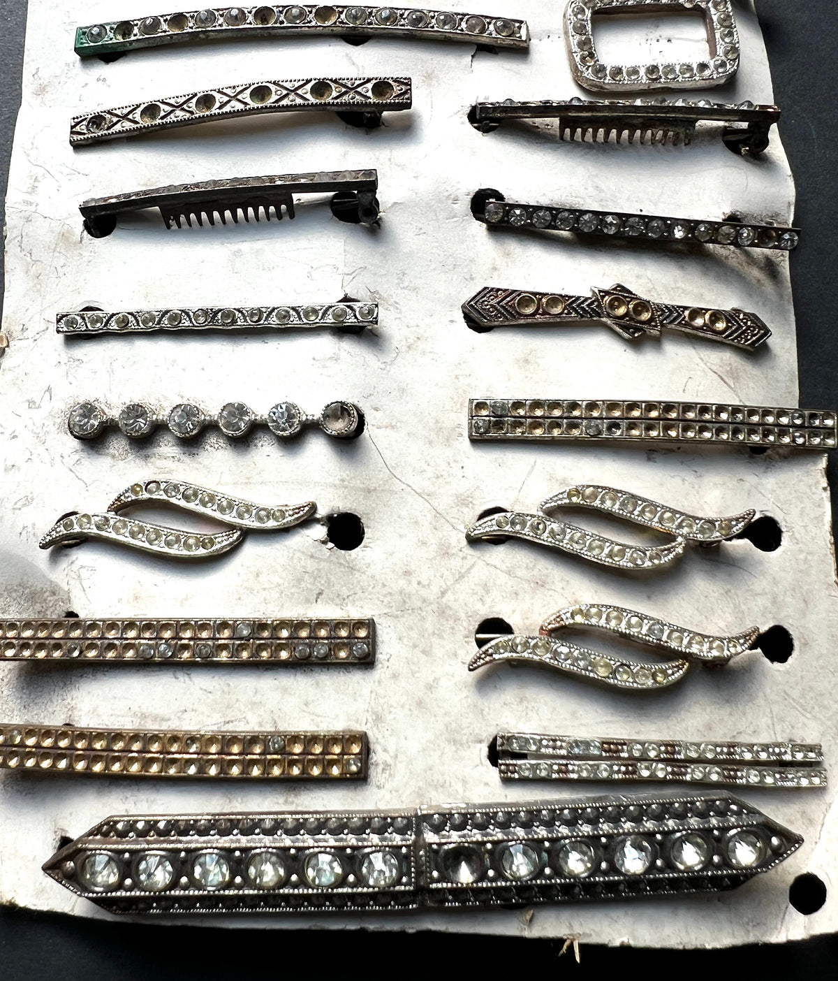 23 Deco 1930s Made in CzechoSlovakia Hair Clips that Need Some Crystals Replacing - 13 Different Designs