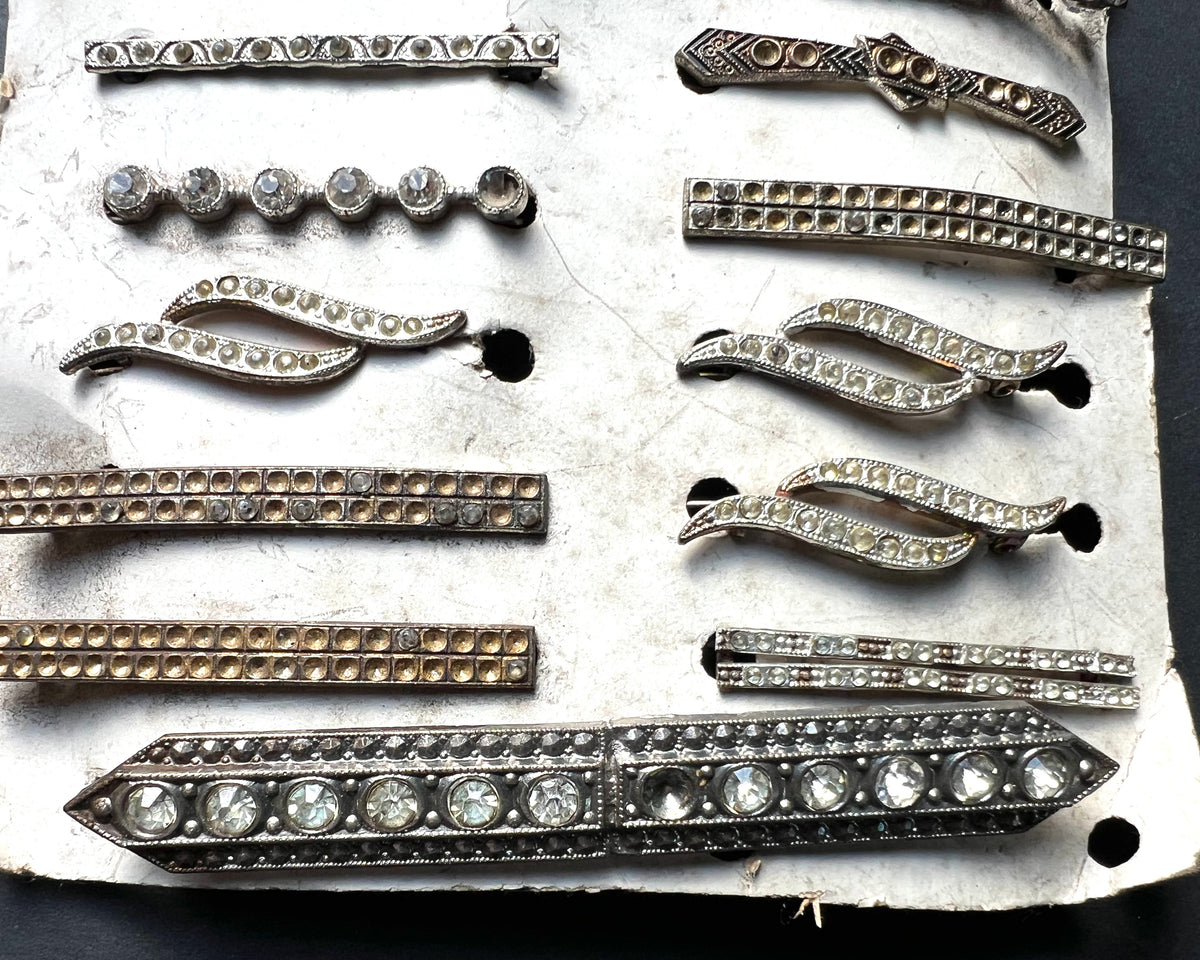 23 Deco 1930s Made in CzechoSlovakia Hair Clips that Need Some Crystals Replacing - 13 Different Designs