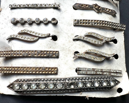 23 Deco 1930s Made in CzechoSlovakia Hair Clips that Need Some Crystals Replacing - 13 Different Designs