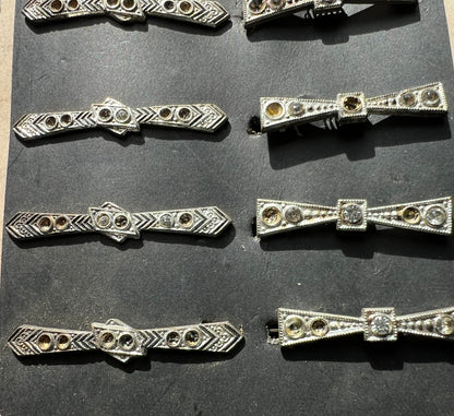 Deco Made in Czecho-Slovakia Card 12  Hair Clips that Need Some Crystals Replacing - 2 Designs