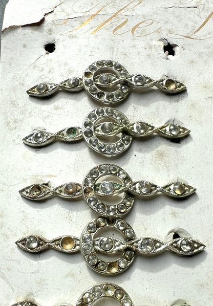 Sheet of 22 Lovely 1930s Hair Clips that Need Some Crystals Replacing