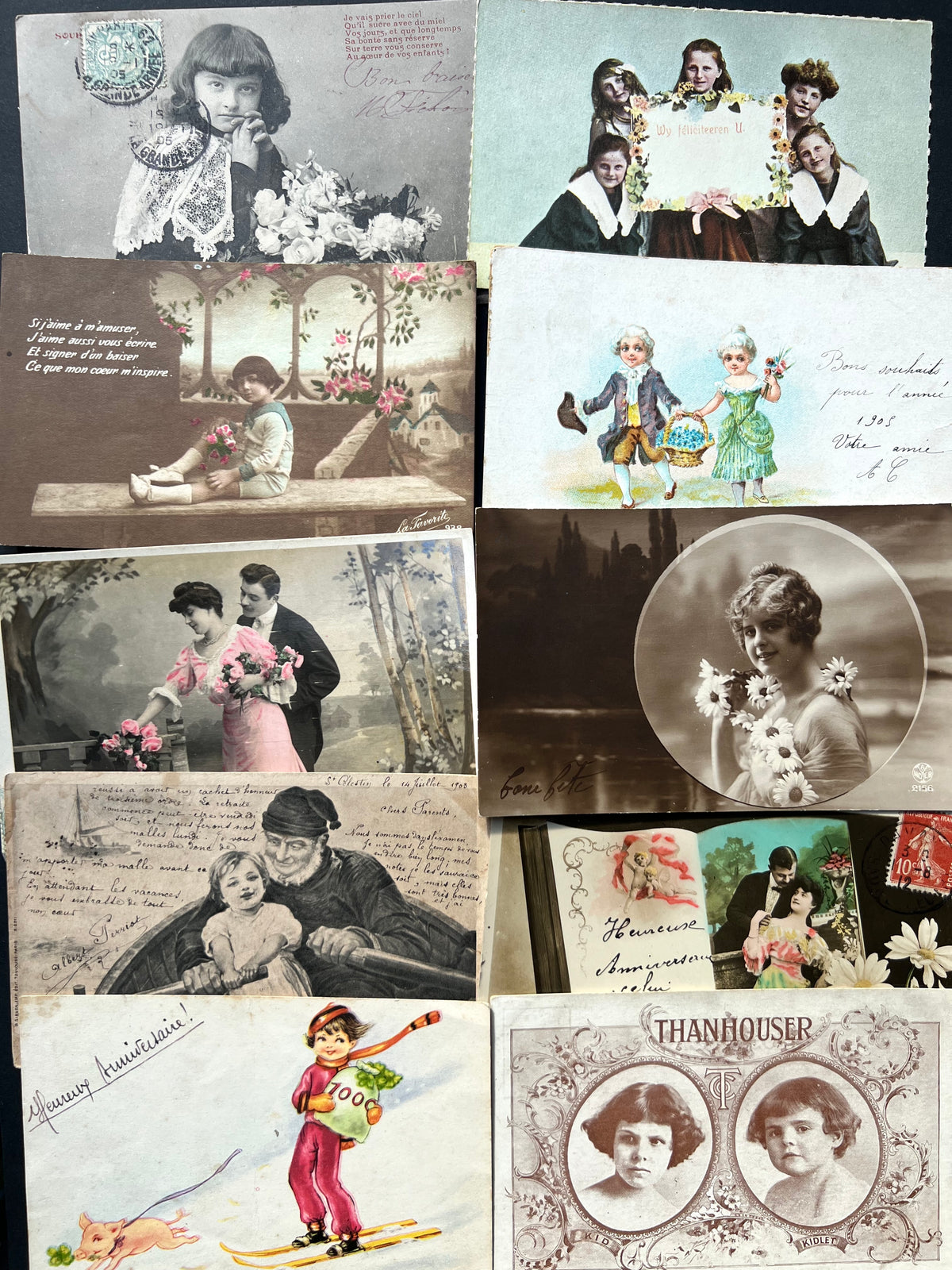 10 Varied 1900s French Postcards