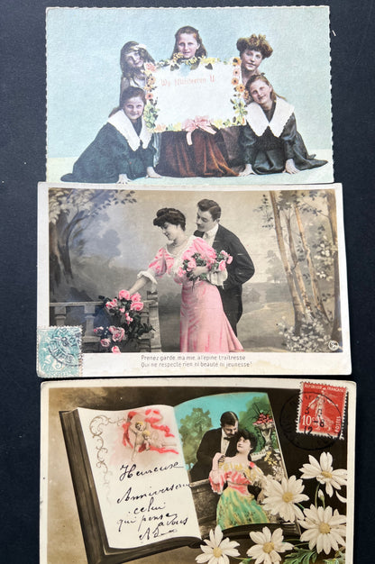 10 Varied 1900s French Postcards
