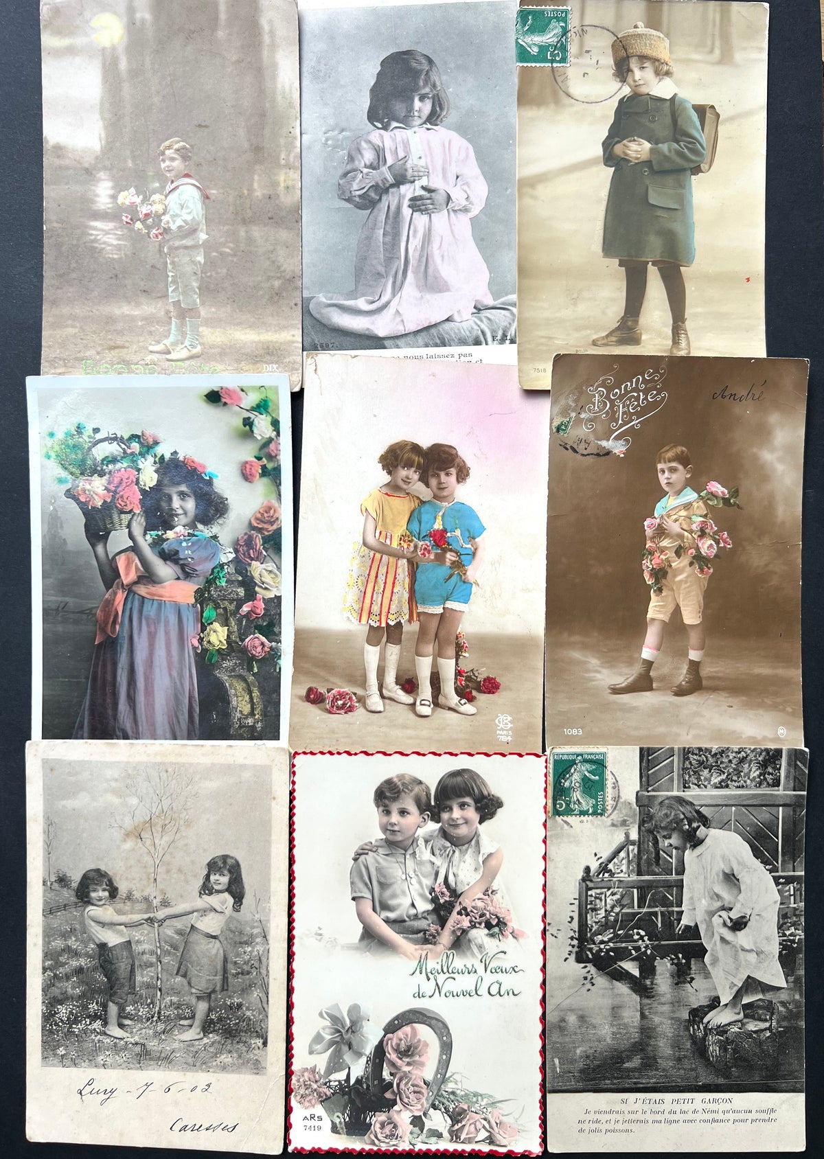 9  Early C20th French Postcards of Children