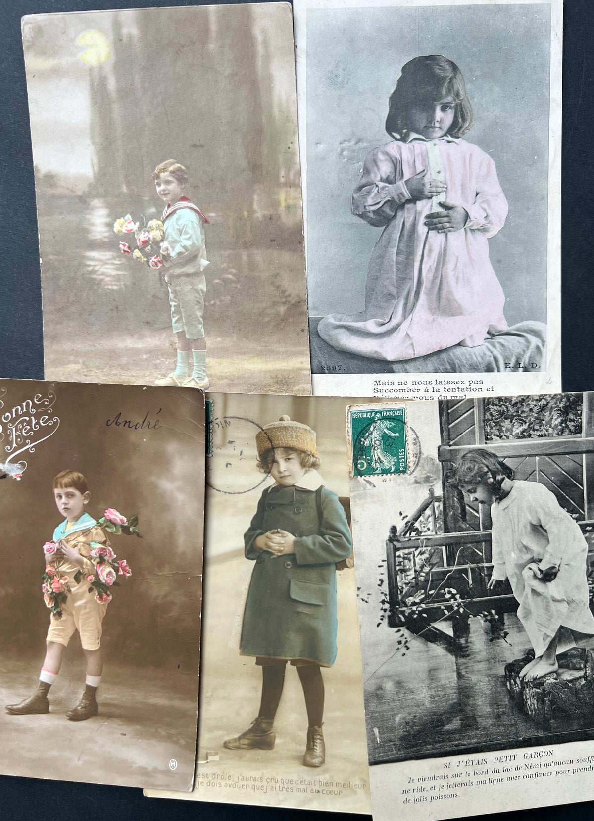 9  Early C20th French Postcards of Children