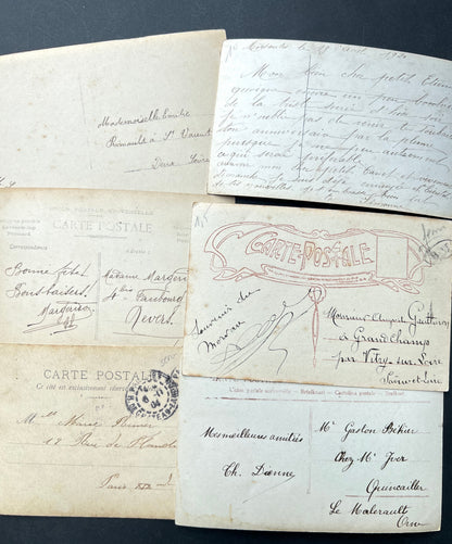 6 "Friendship" Early C20th French Postcards