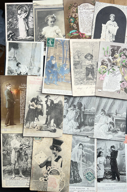 16 Varied 1900s French Postcards