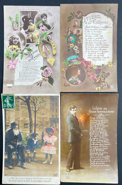 16 Varied 1900s French Postcards