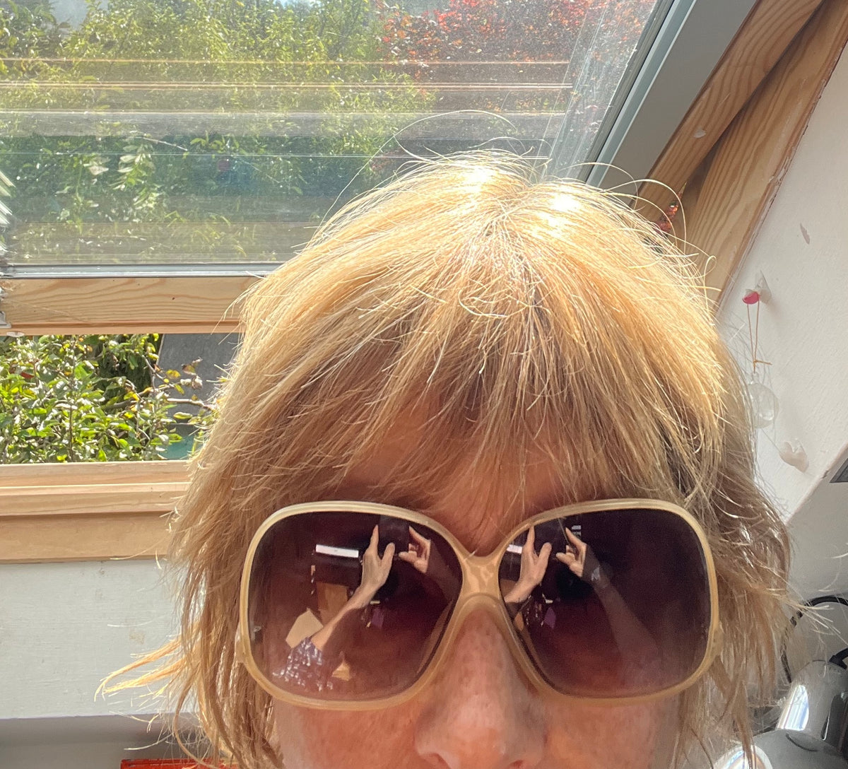 Marvellously 1970s Oversized Low Arm Sunglasses with Case