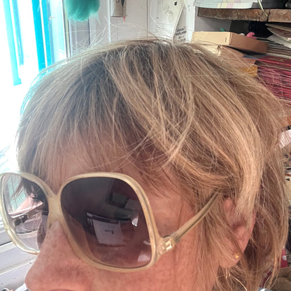 Marvellously 1970s Oversized Low Arm Sunglasses with Case