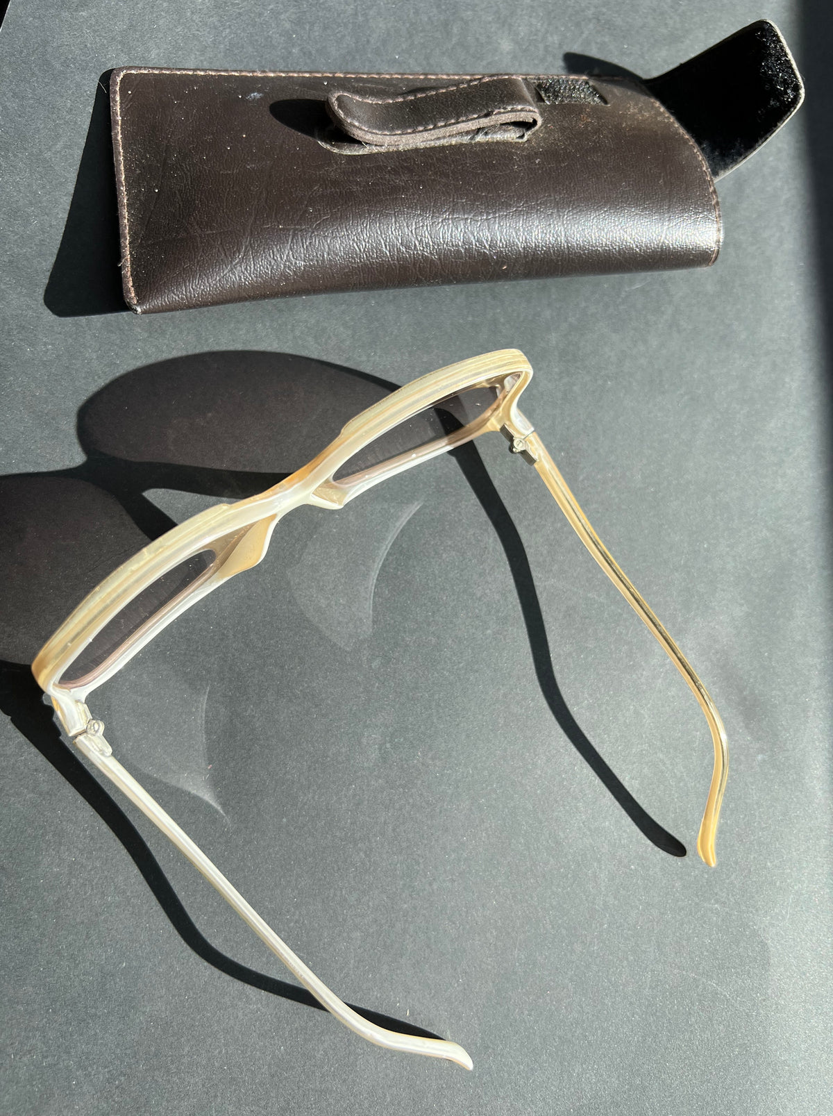 Marvellously 1970s Oversized Low Arm Sunglasses with Case