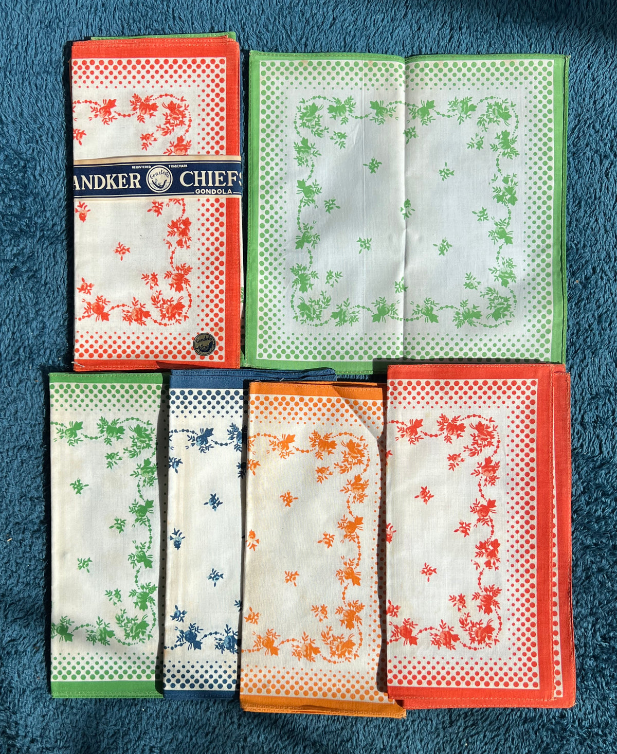 Set of 12 Vintage 1940s/50s  Pretty Japanese Cotton Hankies