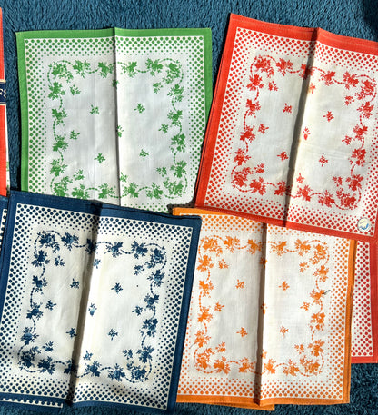Set of 12 Vintage 1940s/50s  Pretty Japanese Cotton Hankies