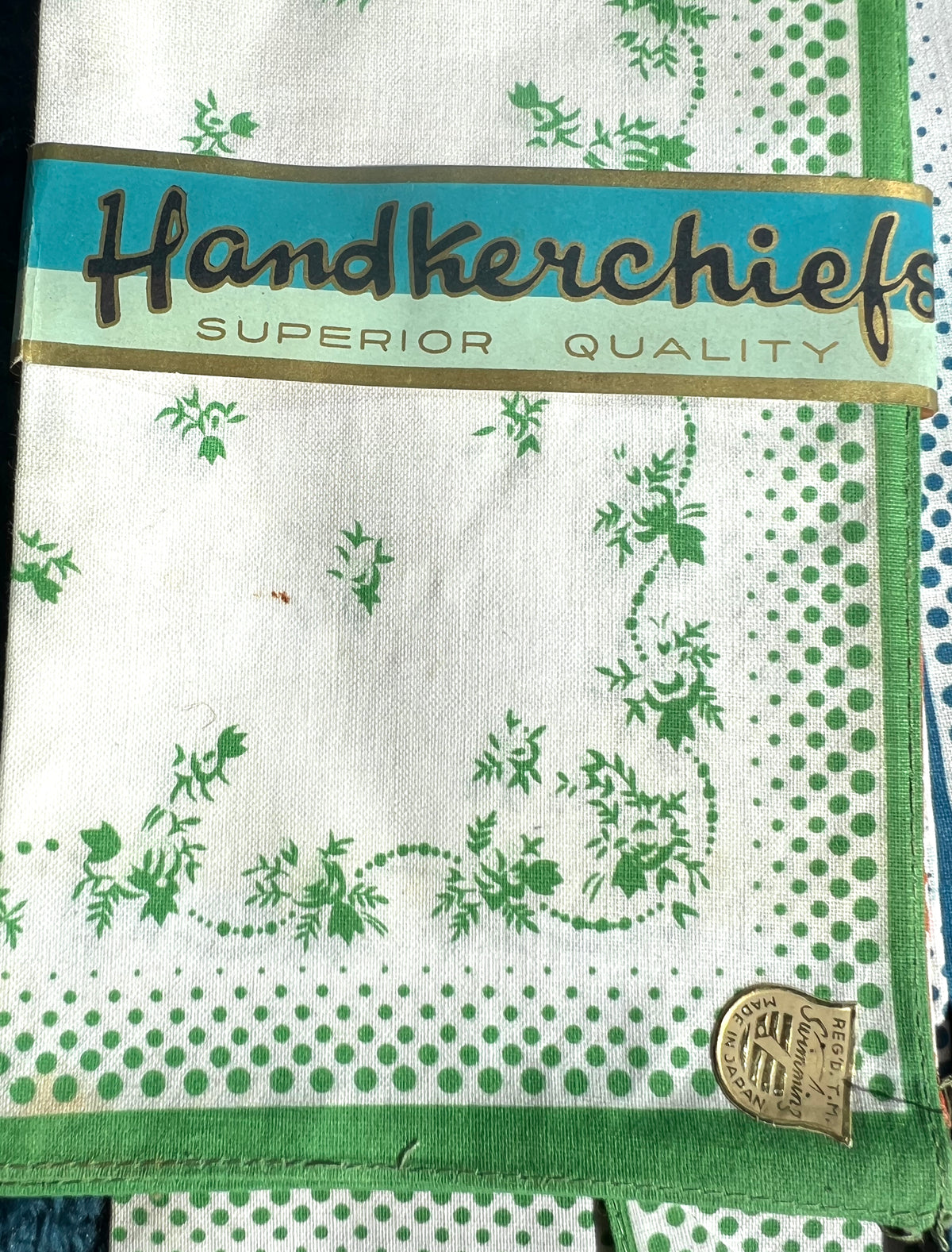 Set of 12 Vintage 1940s Swimming Brand Japanese Cotton Hankies