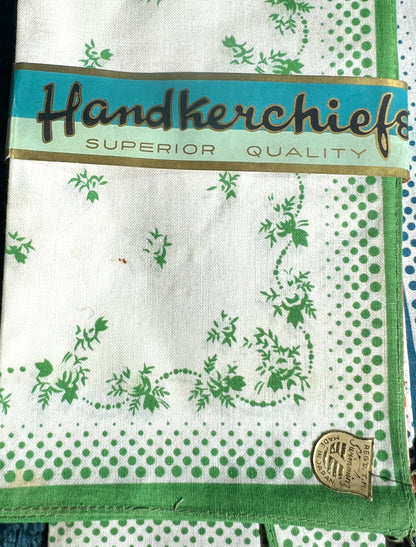 Set of 12 Vintage 1940s Swimming Brand Japanese Cotton Hankies