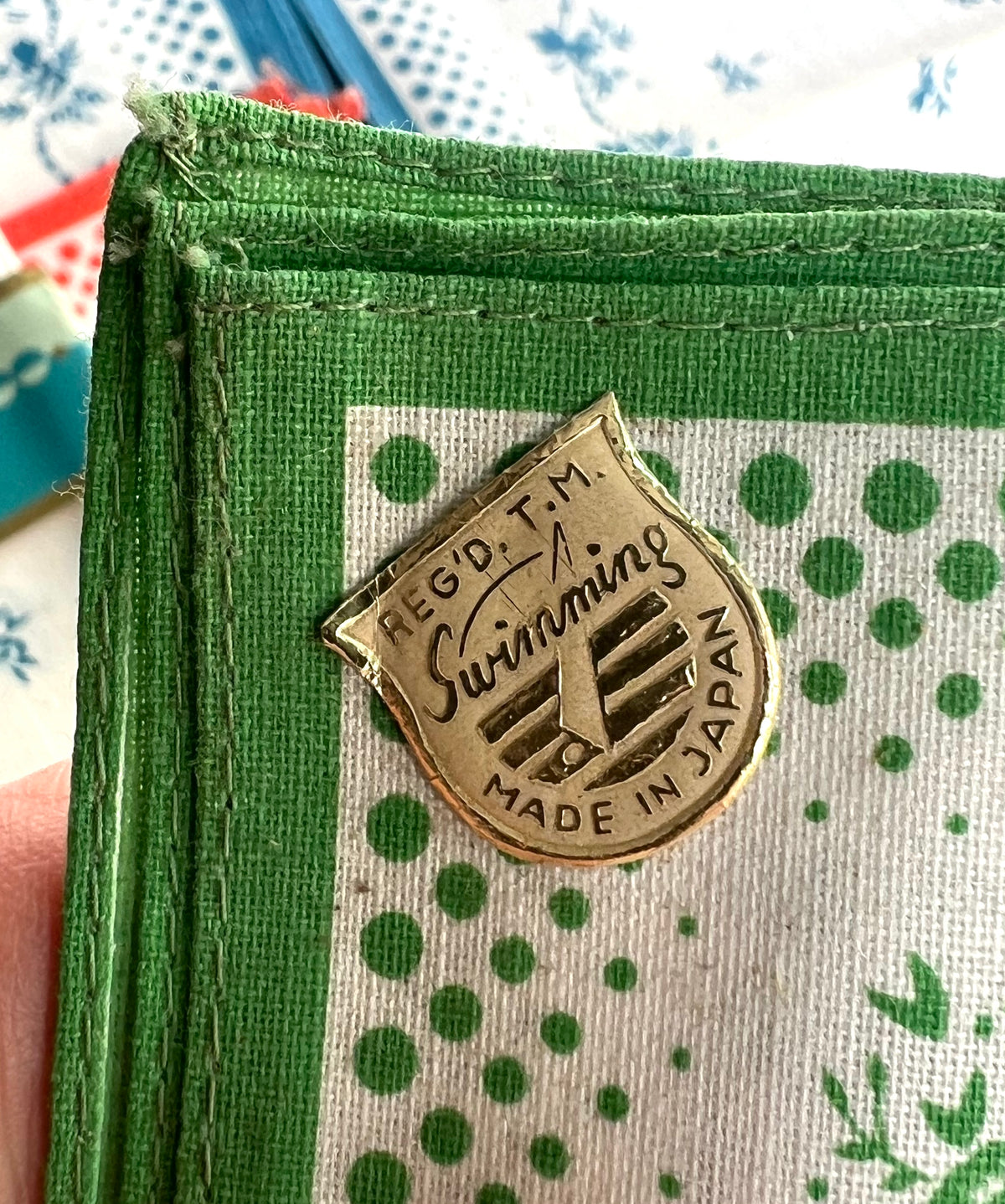 Set of 12 Vintage 1940s Swimming Brand Japanese Cotton Hankies