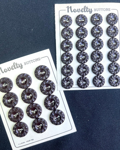 Sheets of Swirling Dark Brown Buttons 1.8cm or 1.5cm