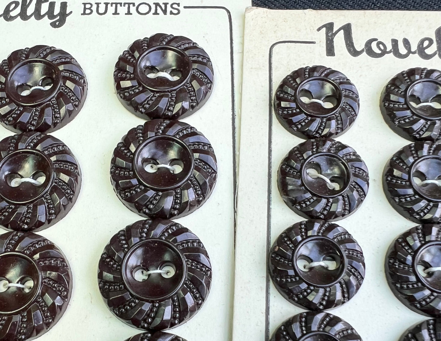 Sheets of Swirling Dark Brown Buttons 1.8cm or 1.5cm