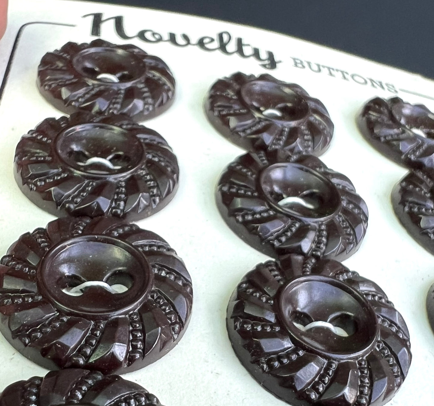 Sheets of Swirling Dark Brown Buttons 1.8cm or 1.5cm