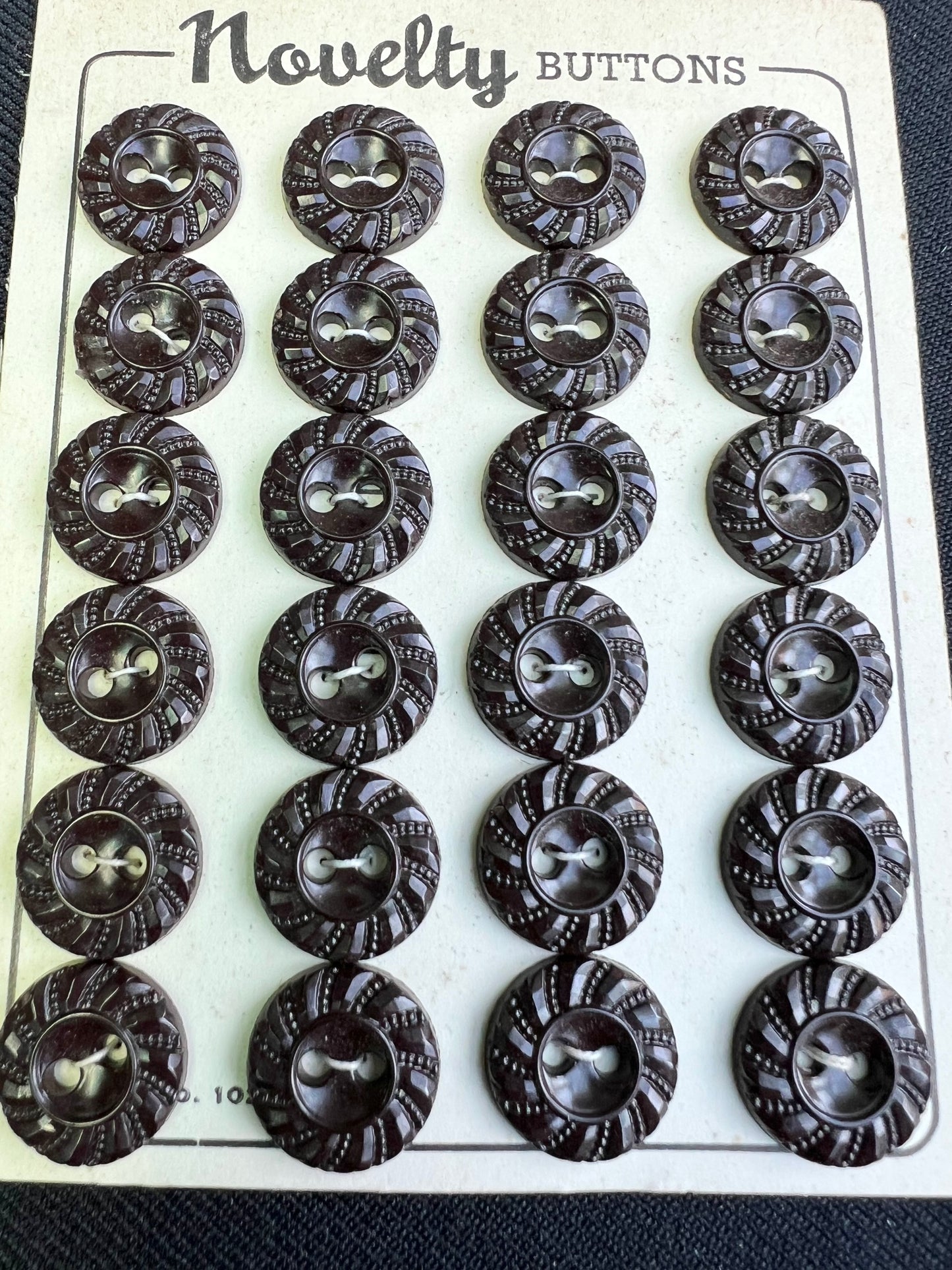 Sheets of Swirling Dark Brown Buttons 1.8cm or 1.5cm