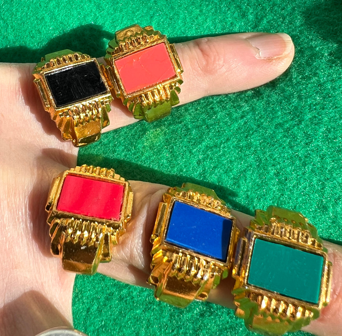Job Lot of 25 Multicoloured Signet Rings