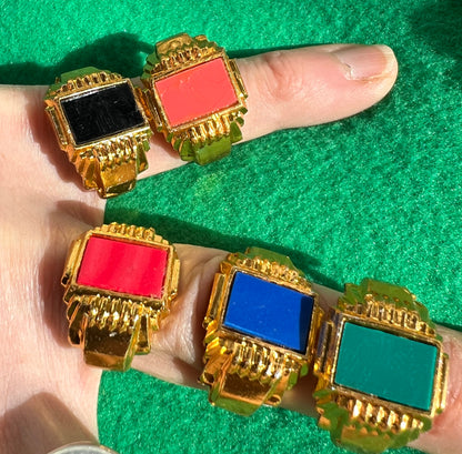 Job Lot of 25 Multicoloured Signet Rings