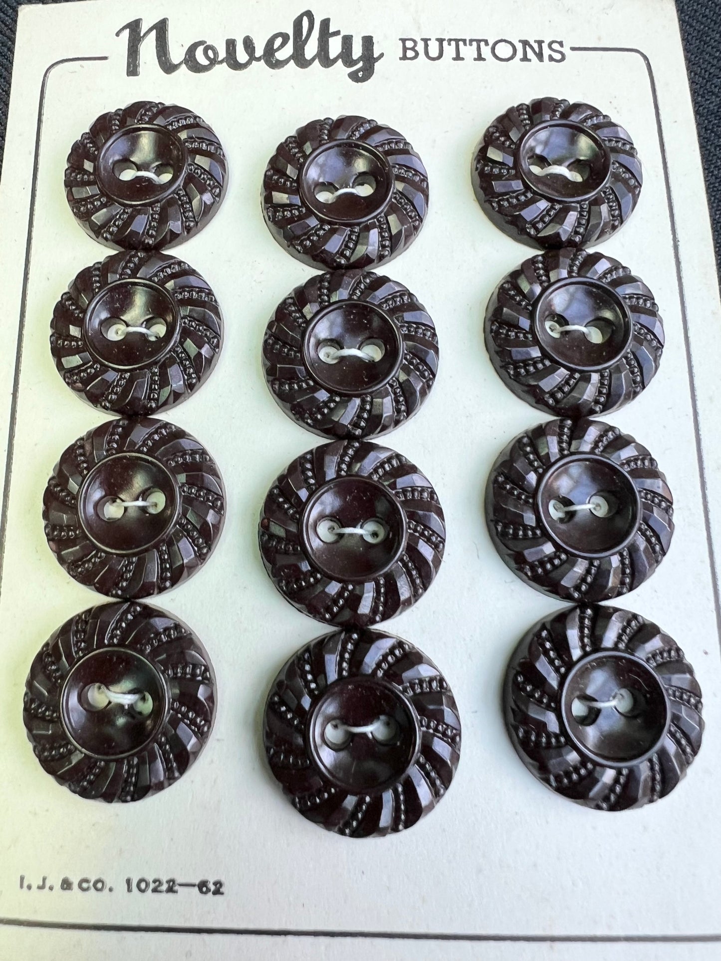Sheets of Swirling Dark Brown Buttons 1.8cm or 1.5cm