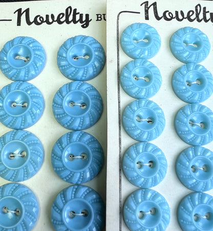 Sheets of Swirly Baby Blue Buttons 1.8cm or 1.5cm