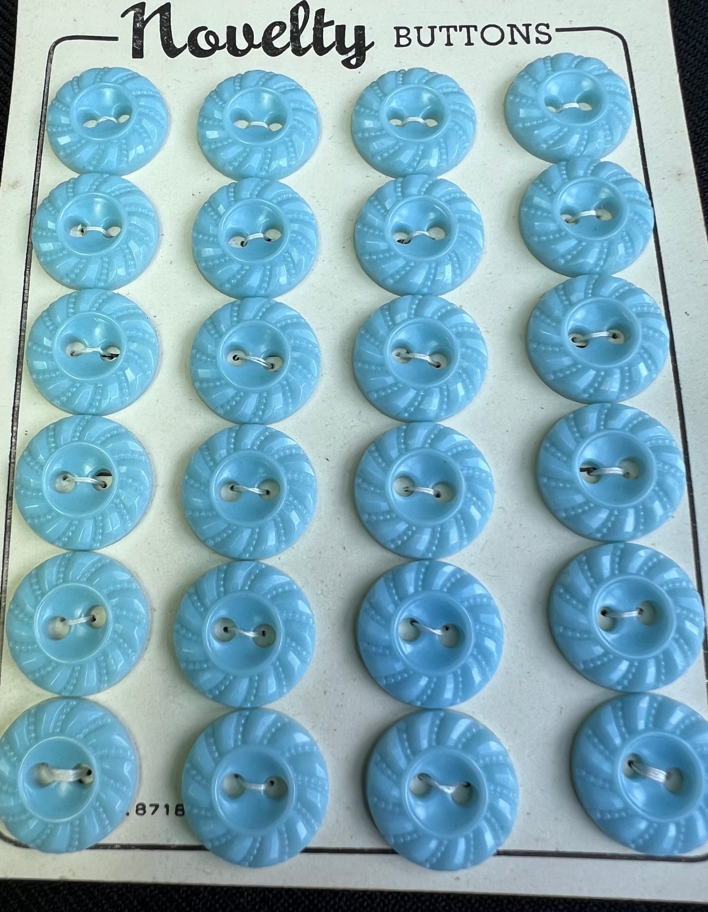 Sheets of Swirly Baby Blue Buttons 1.8cm or 1.5cm