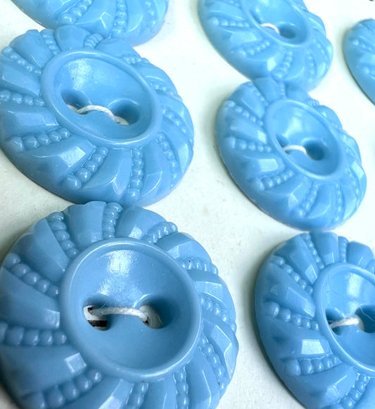 Sheets of Swirly Baby Blue Buttons 1.8cm or 1.5cm