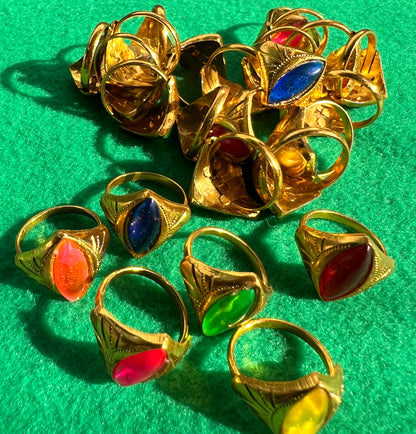 Job Lot of 25 Colourful Faux Costume Rings.