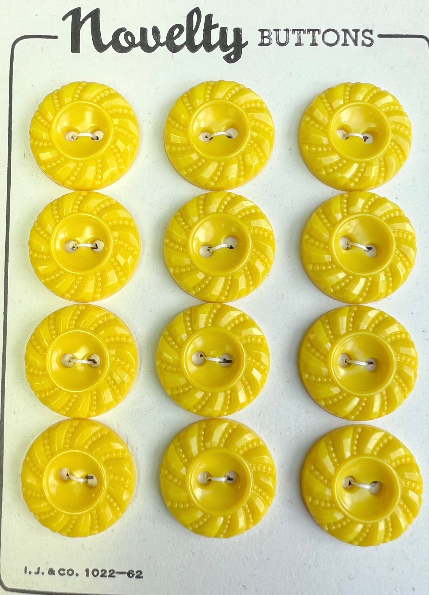 Sheets of Cheerful Swirly Bright Yellow Buttons 2m, 1.8cm or 1.5cm