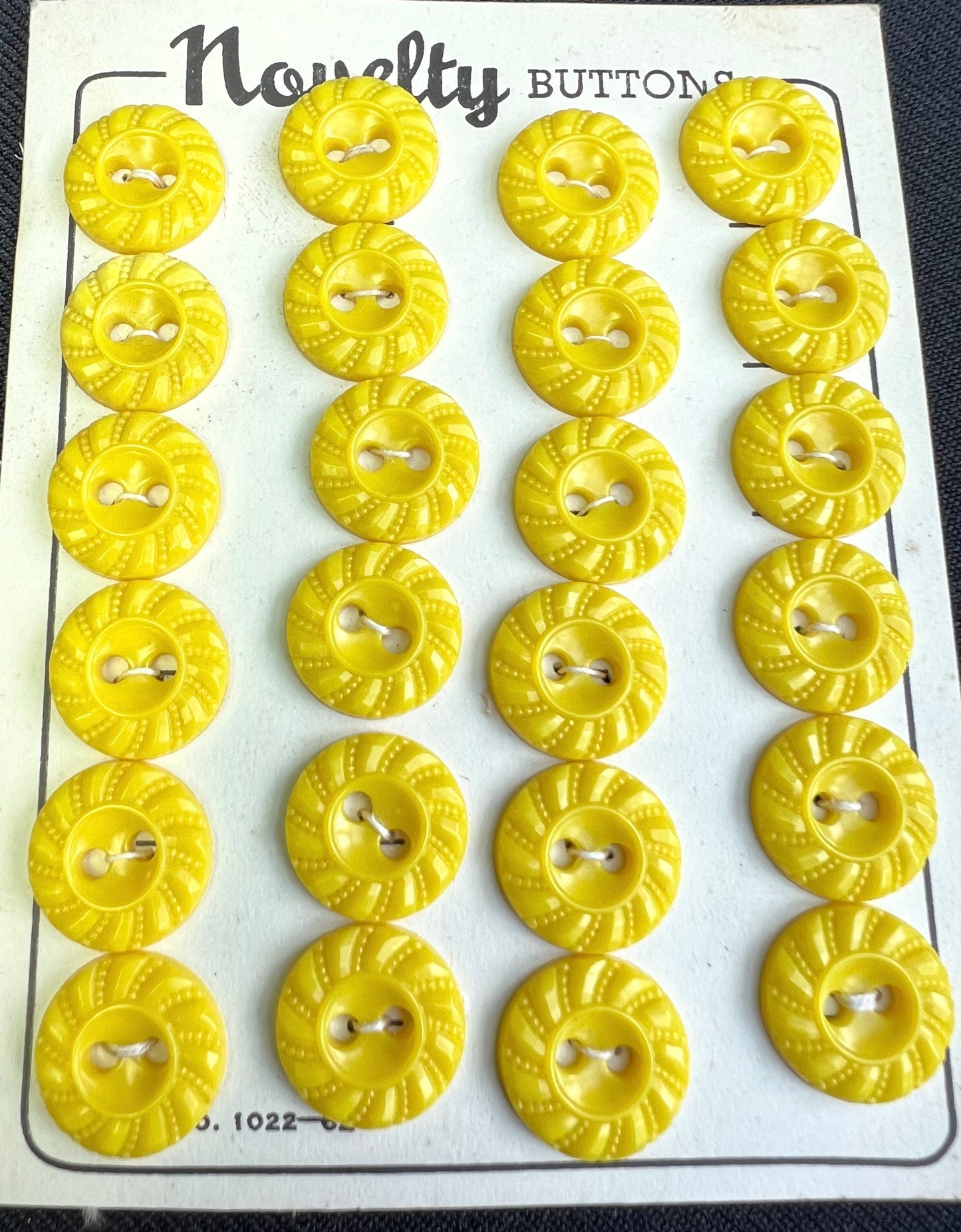 Sheets of Cheerful Swirly Bright Yellow Buttons 2m, 1.8cm or 1.5cm