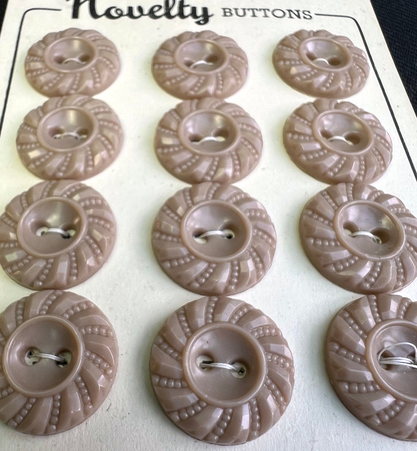 Sheets of Well Behaved Swirly Beige 1.8cm Buttons