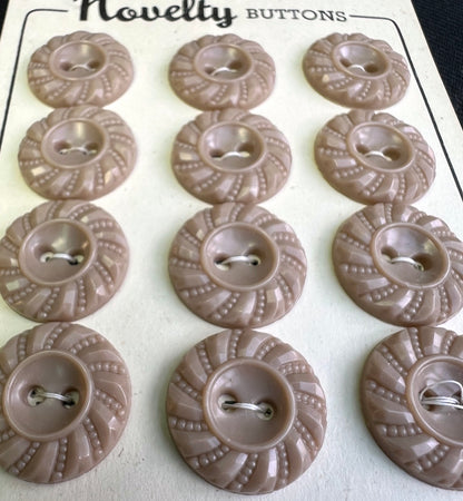 Sheets of Well Behaved Swirly Beige 1.8cm Buttons