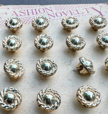 24 Vintage 1930s 1cm Golden Glass Buttons