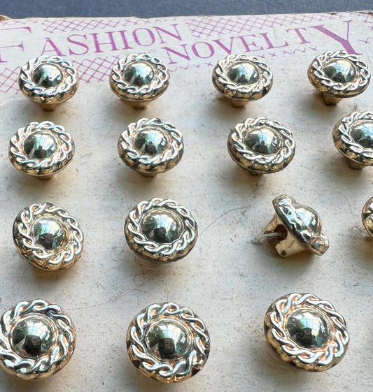 24 Vintage 1930s 1cm Golden Glass Buttons