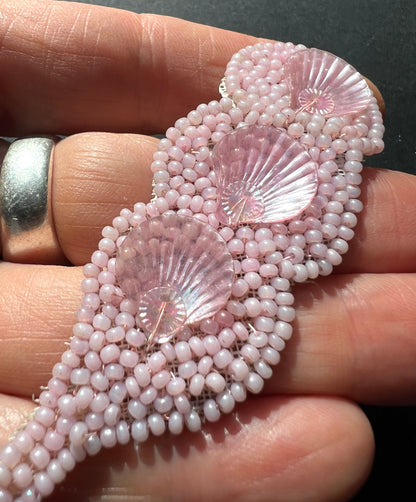 Vintage Pink Beaded + Sequin Shells Embellishment