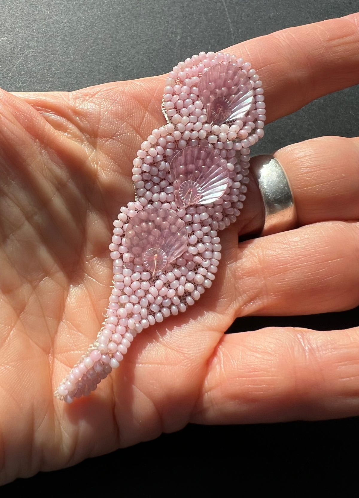 Vintage Pink Beaded + Sequin Shells Embellishment