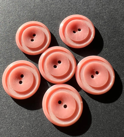 5 Mid Century Sophisticated Pink 2.2cm Buttons