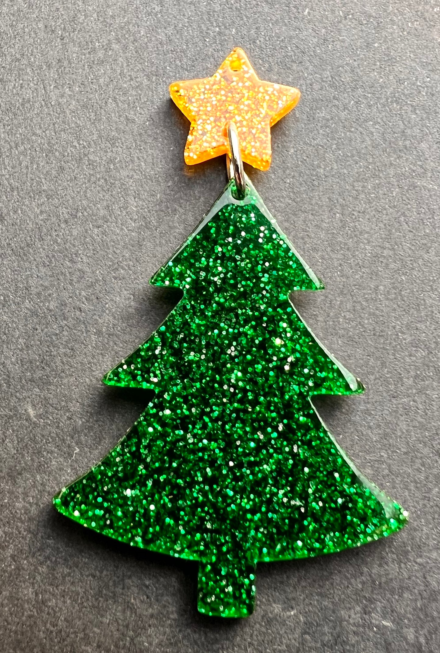 Sparkly Christmas Tree with a Star on Top... Pendant or Charm