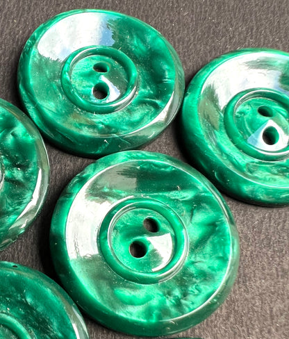 6 Very Shimmery Vintage Sacramento Green 2.2cm Buttons