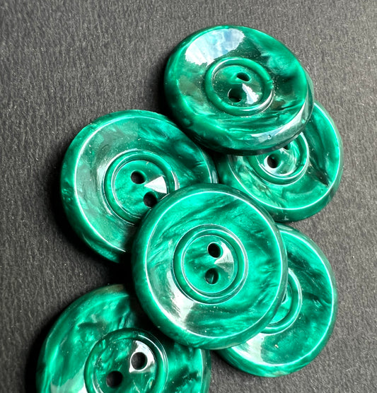 6 Very Shimmery Vintage Sacramento Green 2.2cm Buttons