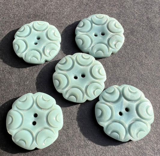 5 or 6 Blue Grey Vintage 2.2cm Buttons